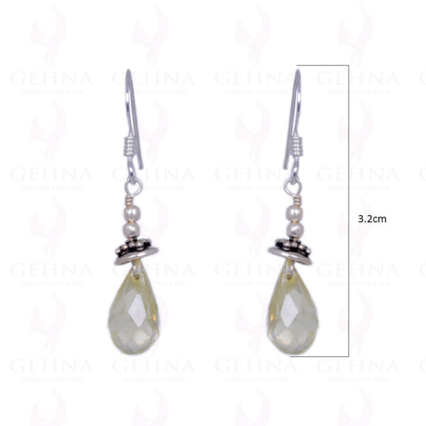 Lemon Topaz Gemstone Faceted Drops Earrings Made In .925 Sterling Silver ES-1184