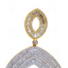 White Topaz Studded Gold Plated Oval Shape Festive Earrings FE-1185