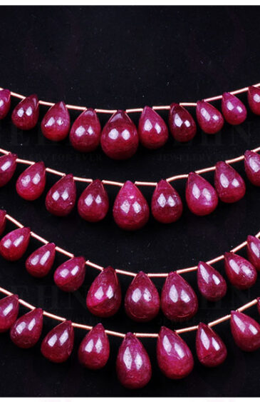 4 Rows Of Ruby Gemstone Drop Shaped Bead Strand NP-1186