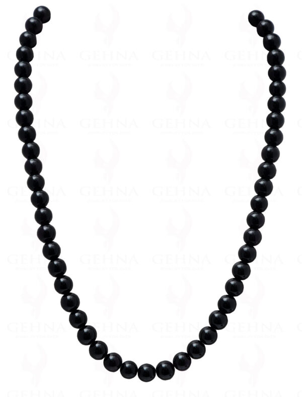 Black Spinel Gemstone Cabochon Round Ball Bead Strand NS-1187