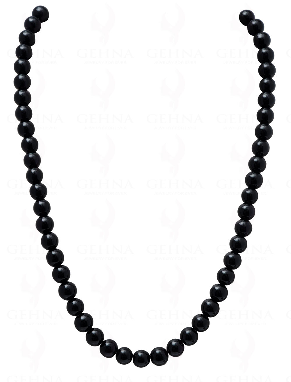 Black Spinel Gemstone Cabochon Round Ball Bead Strand NS-1187