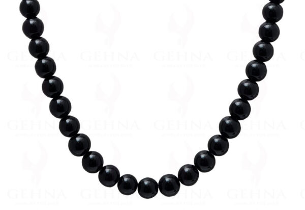 Black Spinel Gemstone Cabochon Round Ball Bead Strand NS-1187