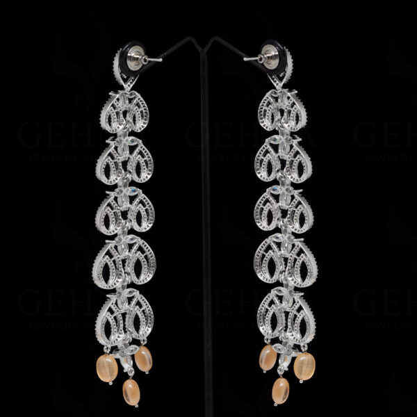 Tourmaline & White Topaz Studded Festive Earrings FE-1187