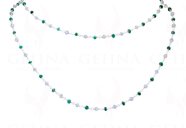 Green Onyx & Aquamarine Gemstone Bead Chain CS-1188