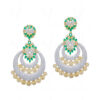 Emerald & White Topaz Studded Festive Earrings FE-1188