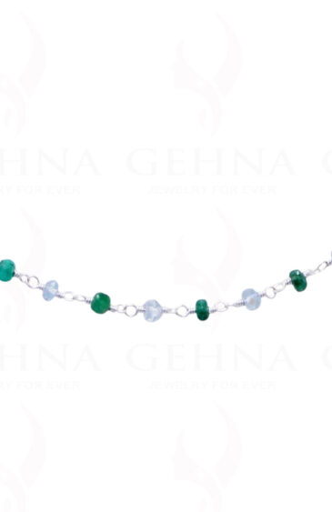 Green Onyx & Aquamarine Gemstone Bead Chain CS-1188