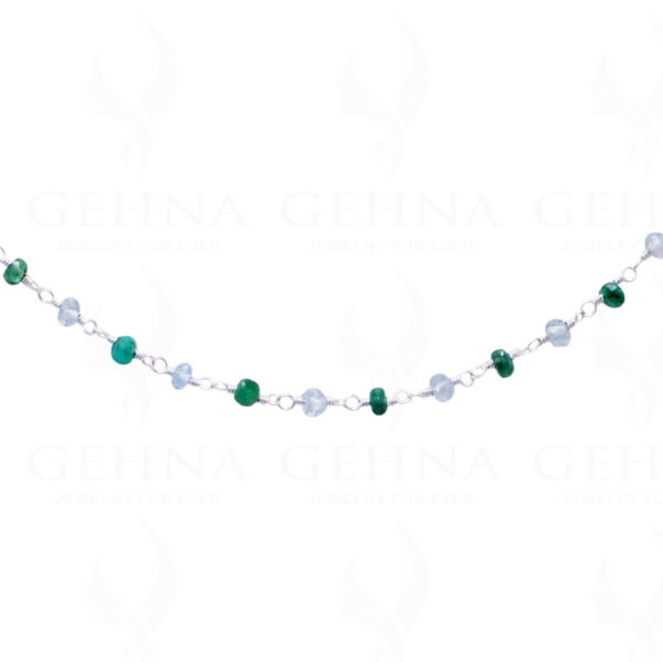 Green Onyx & Aquamarine Gemstone Bead Chain CS-1188