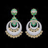 Emerald & White Topaz Studded Festive Earrings FE-1188