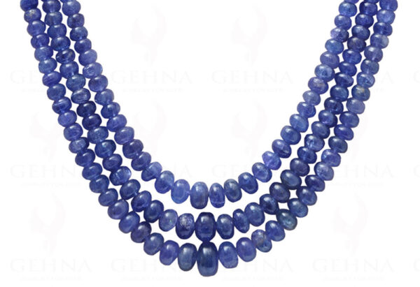 3 Rows of Tanzanite Gemstone Cabochon Bead Necklace NS-1188