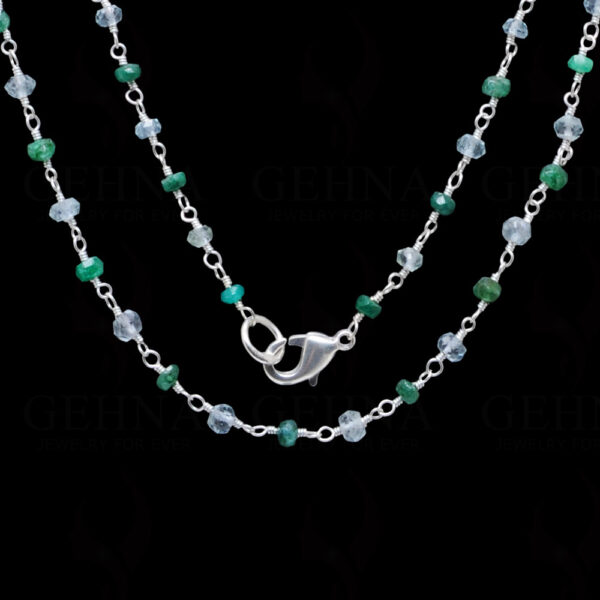 Green Onyx & Aquamarine Gemstone Bead Chain CS-1188