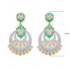 Emerald & White Topaz Studded Festive Earrings FE-1188