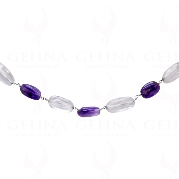 Amethyst & Rock-Crystal Gemstone Bead Chain CS-1189