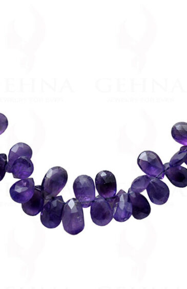 Amethyst Gemstone Teardrop Shaped Faceted Bead Necklace NS-1189