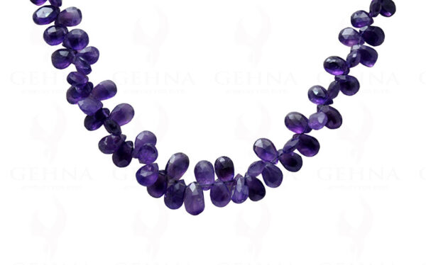 Amethyst Gemstone Teardrop Shaped Faceted Bead Necklace NS-1189