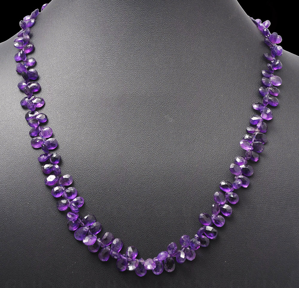 Vintage Simple Amethyst Bead Necklace for Women, February Birthstone  Jewelry Purple Gemstone
