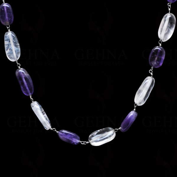 Amethyst & Rock-Crystal Gemstone Bead Chain CS-1189