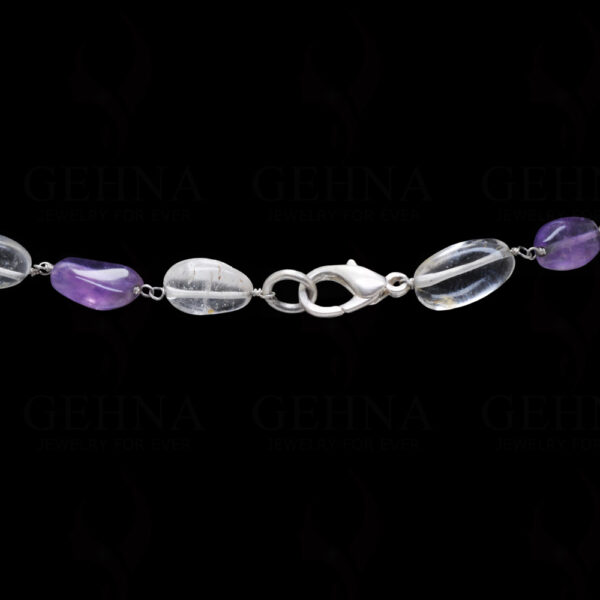 Amethyst & Rock-Crystal Gemstone Bead Chain CS-1189