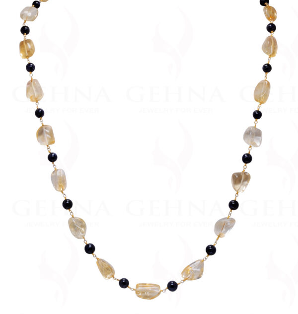 Citrine & Blue Sapphire Gemstone Bead Chain CS-1192