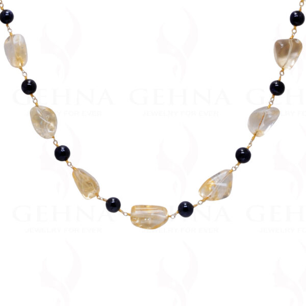 Citrine & Blue Sapphire Gemstone Bead Chain CS-1192