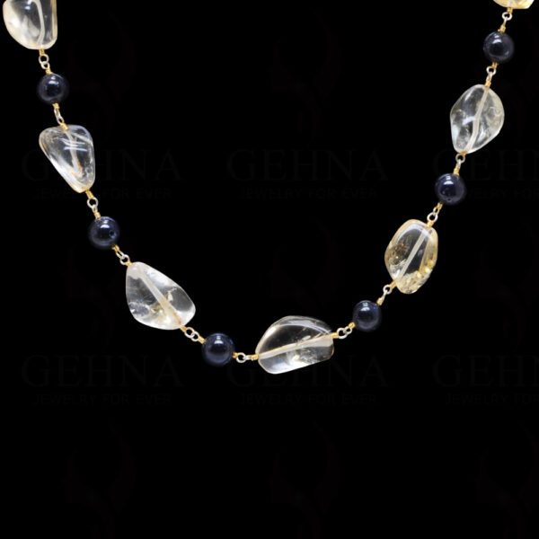 Citrine & Blue Sapphire Gemstone Bead Chain CS-1192