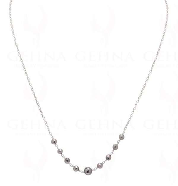 Natural Silver Pyrite Gemstone Faceted Bead Chain CS-1193