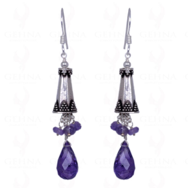 Amethyst Gemstone Earrings With .925 Sterling Silver Elements ES-1193