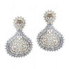 White Topaz Studded Gold Plated Festive Earrings FE-1193