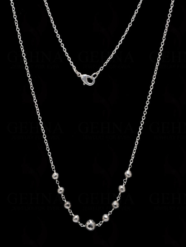 Natural Silver Pyrite Gemstone Faceted Bead Chain CS-1193