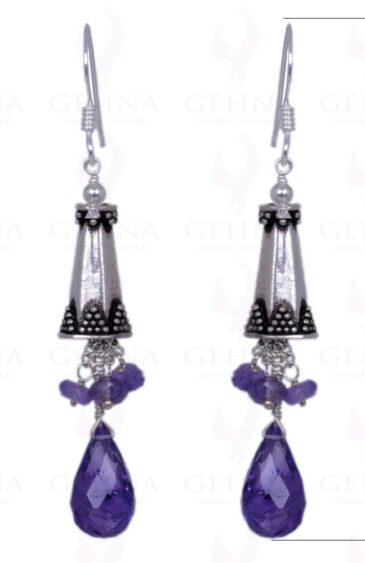 Amethyst Gemstone Earrings With .925 Sterling Silver Elements ES-1193