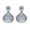 White Topaz Studded Gold Plated Festive Earrings FE-1193