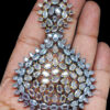 White Topaz Studded Gold Plated Festive Earrings FE-1193