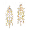 White Topaz Studded Gold Plated Festive Earrings FE-1194