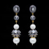 White Pearl & Topaz Studded Antique Dangler Earrings FE-1196