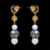 White Pearl & Topaz Studded Antique Dangler Earrings FE-1196