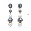 White Pearl & Topaz Studded Antique Dangler Earrings FE-1196