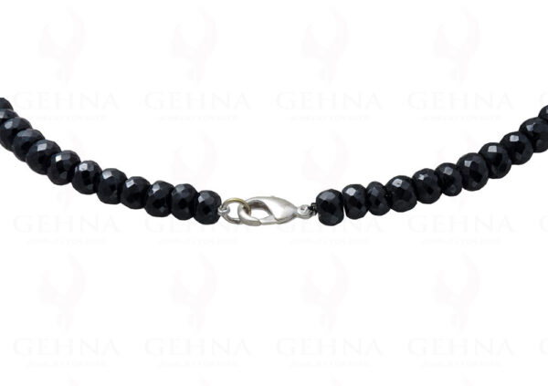 Black Spinel Gemstone Bead Necklace With White Gemstone Onyx Pendant  NS-1196