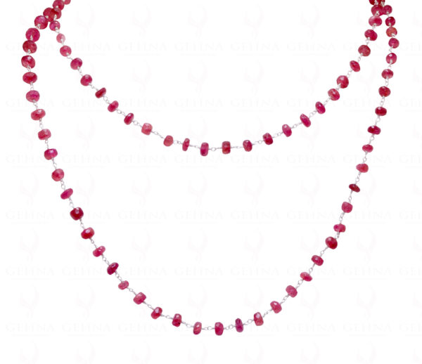 Natural Earth Mined Pink Tourmaline Gemstone Bead Chain CS-1197