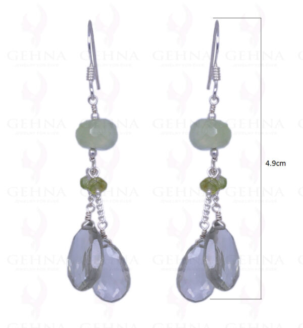 Green Amethyst & Peridot Gemstone Earrings Made In .925 Solid Silver ES-1197
