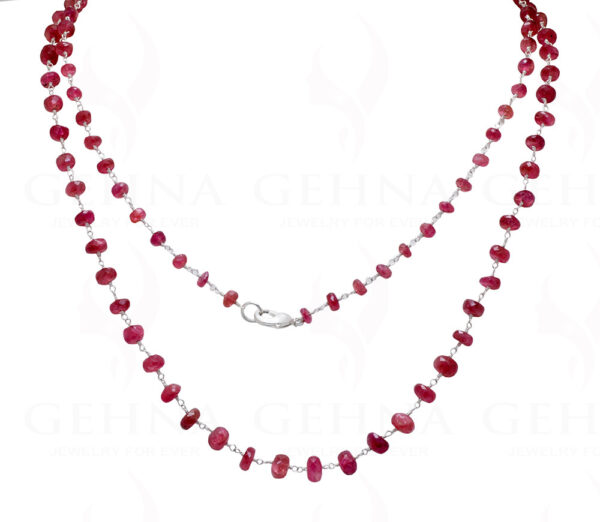 Natural Earth Mined Pink Tourmaline Gemstone Bead Chain CS-1197