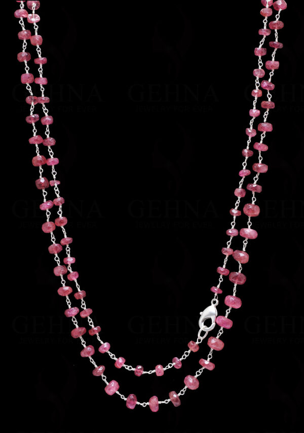 Natural Earth Mined Pink Tourmaline Gemstone Bead Chain CS-1197