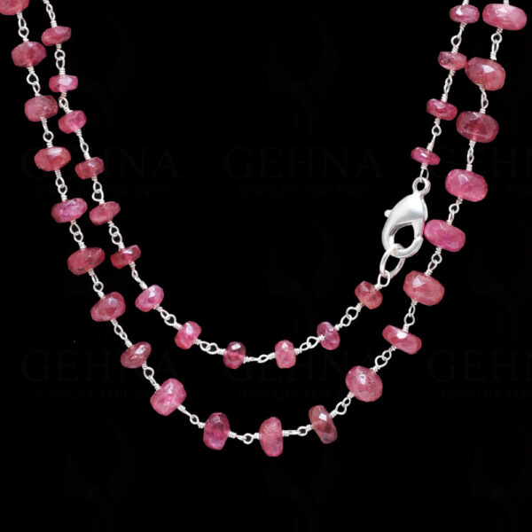 Natural Earth Mined Pink Tourmaline Gemstone Bead Chain CS-1197