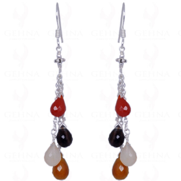 Carnelian, Rose Quartz, Smoky Topaz Gemstone Earrings In .925 Silver ES-1198