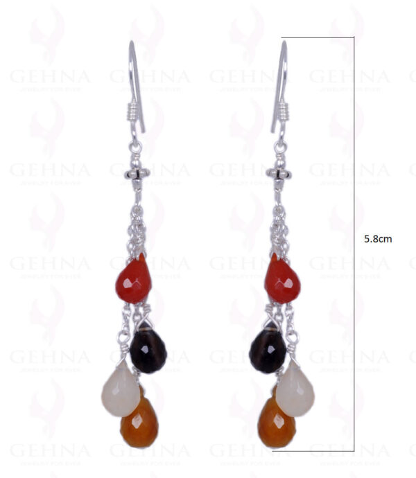 Carnelian, Rose Quartz, Smoky Topaz Gemstone Earrings In .925 Silver ES-1198