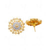 White Topaz Studded Gold Plated Festive Earrings FE-1199