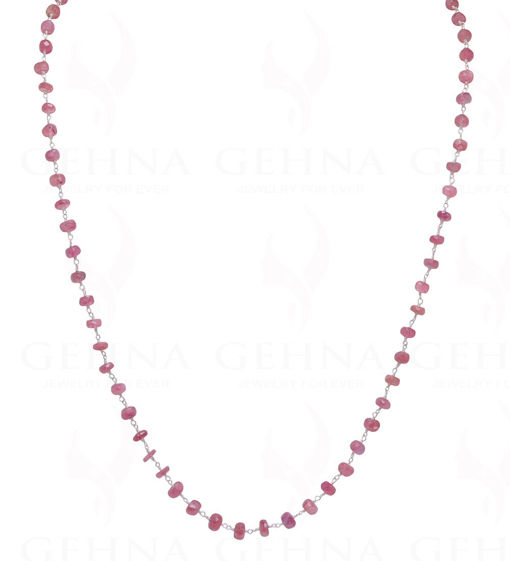 Natural Earth Mined Pink Tourmaline Gemstone Bead Chain CS-1200