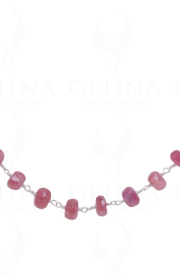 Natural Earth Mined Pink Tourmaline Gemstone Bead Chain CS-1200