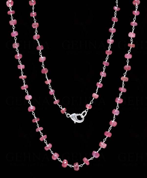 Natural Earth Mined Pink Tourmaline Gemstone Bead Chain CS-1200