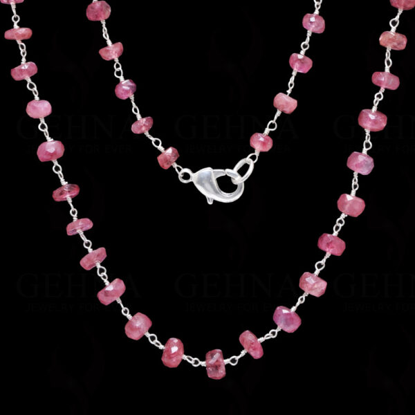 Natural Earth Mined Pink Tourmaline Gemstone Bead Chain CS-1200