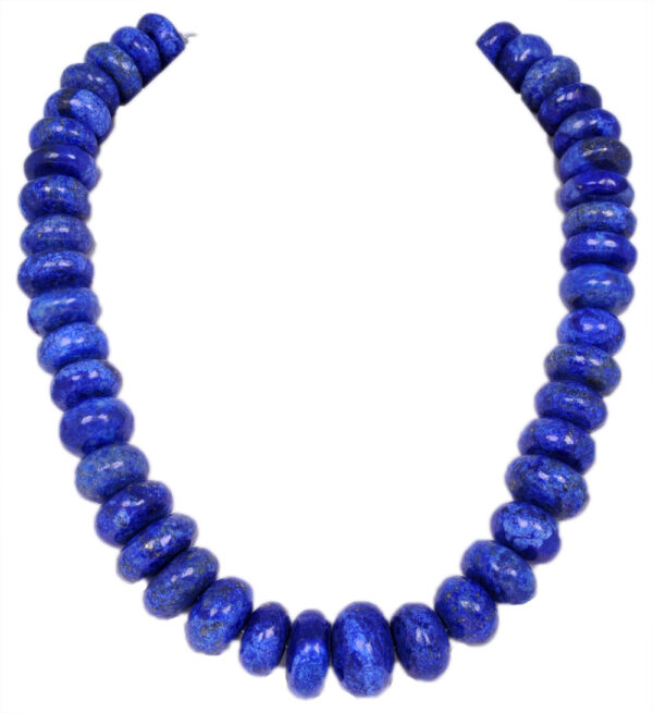 Lapis Lazuli Gemstone Round Far Size Cabochon Bead Necklace NS-1201