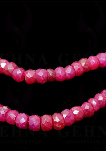 2 Rows Of Ruby & Blue Sapphire Gemstone Faceted Bead Necklace NP-1201